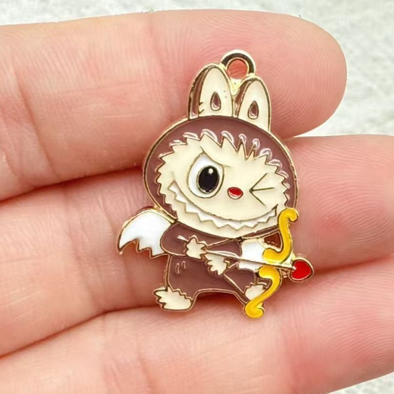 アニメ漫画かわいいラブブペンダント合金ドリップオイル DIY イヤリングキーホルダーネックレス手作りアクセサリー作り|undefined