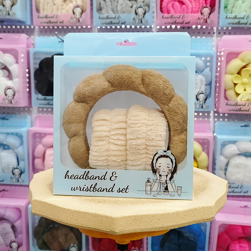 Nueva esponja de lavado de cara de Amazon, diadema de nubes, maquillaje de belleza, diadema de todo fósforo, diadema, horquilla, juego de caja de regalo