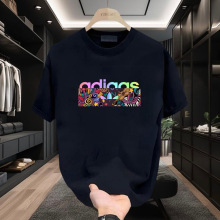 三折专区夏季休闲美式纯棉印花短袖t恤圆领百搭宽松上衣男T恤潮牌