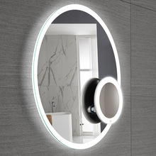 【圓形LED浴室鏡】無邊框智能除霧衛浴鏡子亞克力柔和導光家裝鏡