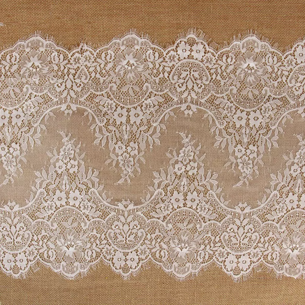 41cm厂家批发蕾丝花边服装辅料 睫毛花边蕾丝面料 针织蕾丝花边带