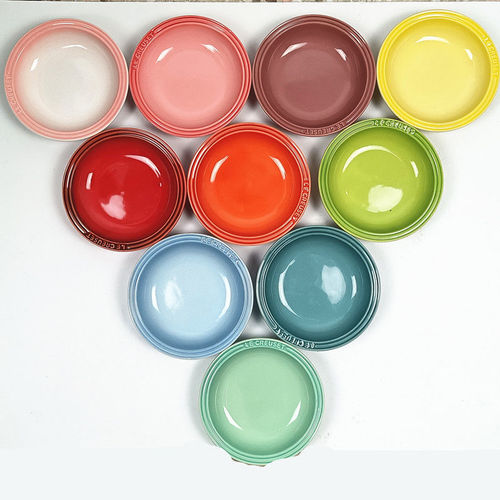 Cool color pre-dinner plate 6-inch 15cm pet bowl small plate snack gradient color ceramic dog plate cat plate home