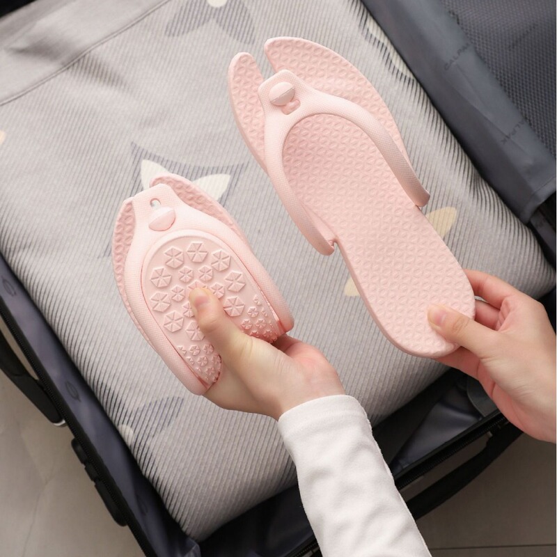 Folding Travel Slippers Not Stinky Feet Women's Summer Wear Flip-Flops Swimming Travel Portable Beach Slippers Men's Slippers