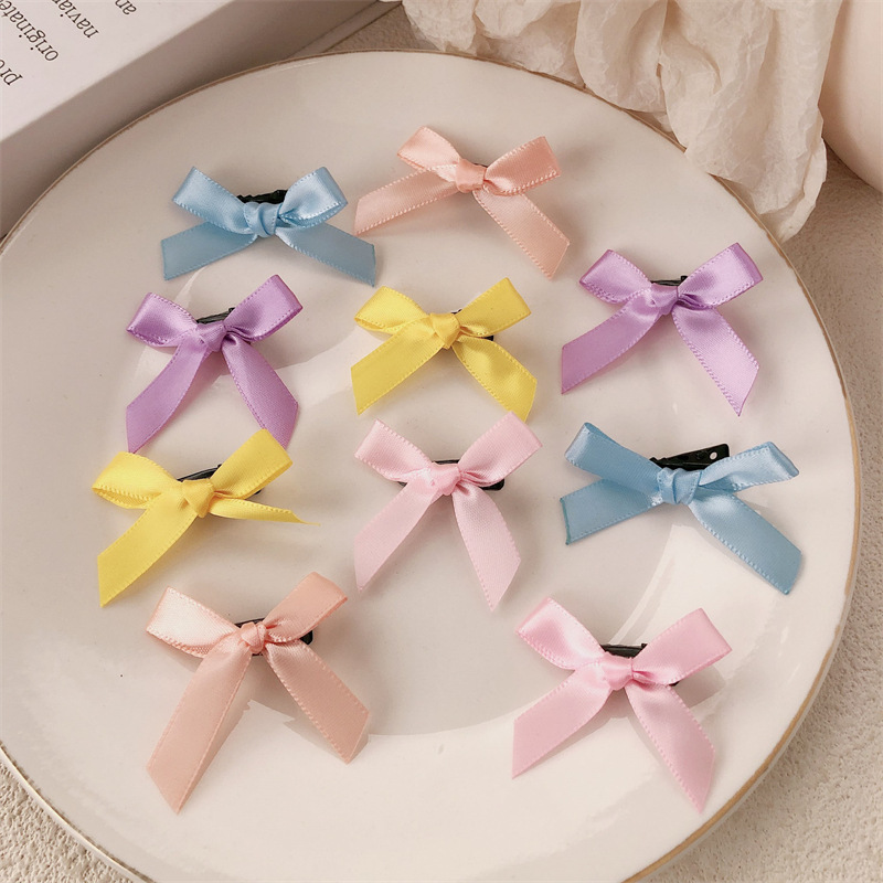 Nuevo cinturón fresco pequeño lateral toque de cabello ballet dulce arco azul trenzado clip para el cabello