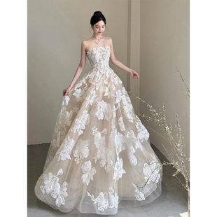 Super Fairy Lace Light Wedding Dress 2025 New Bridal Main Wedding Dress French High-End Tube Top Welcome Wedding Dress