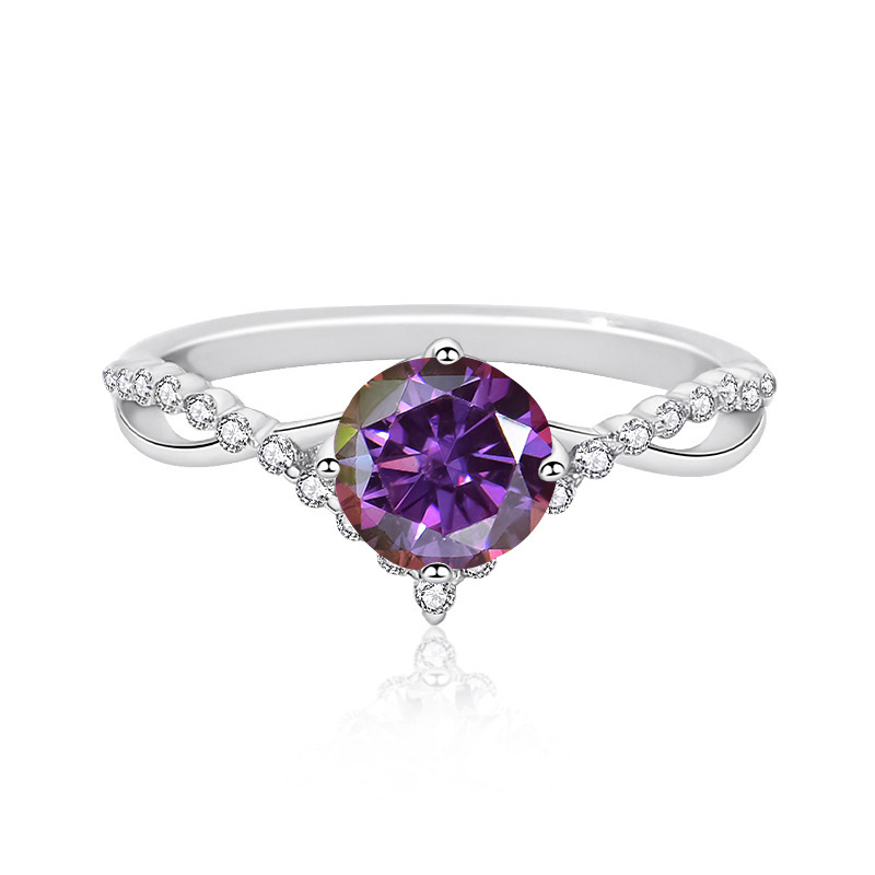 Anillo de diamante de plata esterlina S925 para mujeres, anillo de diamante de coronación de amor, anillo de diamante de plata esterlina para mujeres, propuesta de compromiso, anillo de boda