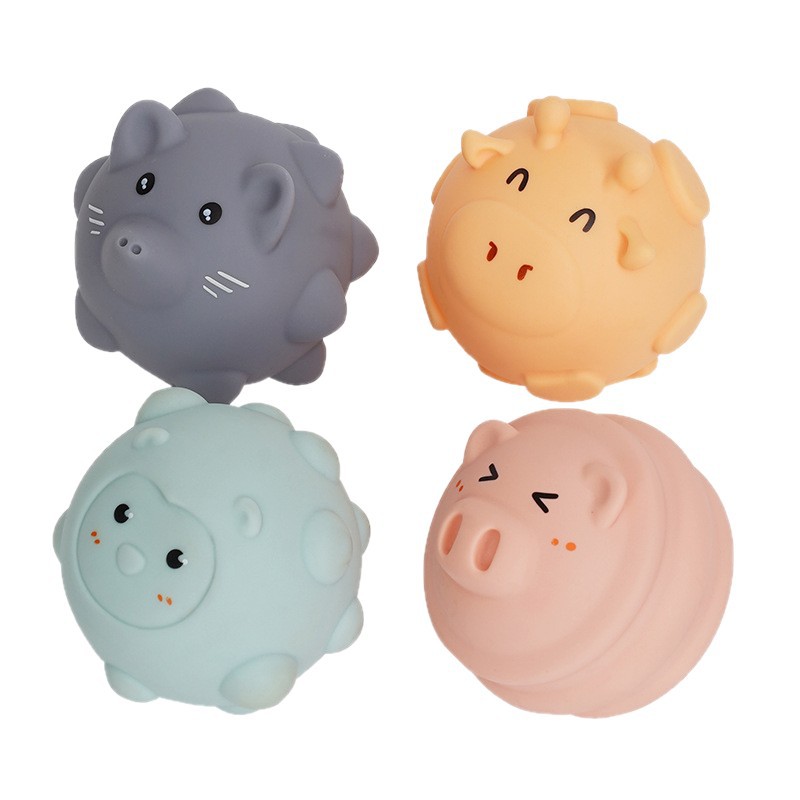 Bebé de venta caliente pegamento de pegamento de mano agarrar juguetes de pelota para niños agua de baño animal pegamento suave pellizco pellizco le baño de bebés rociador