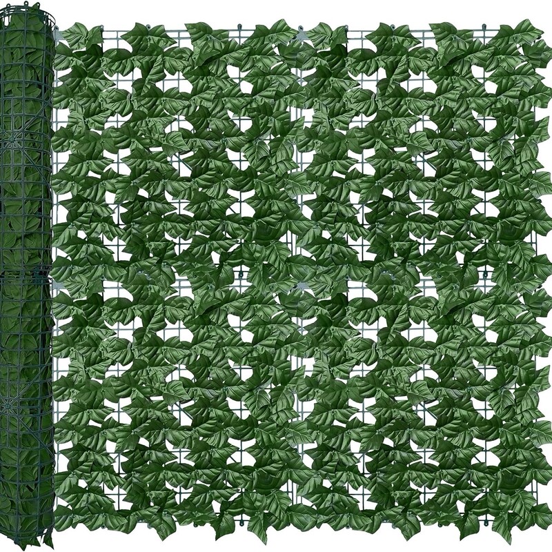Artificial green plants, faux ivy privacy fence, climbing ivy for outdoor decoration, artificial greenery for garden and balcony screening