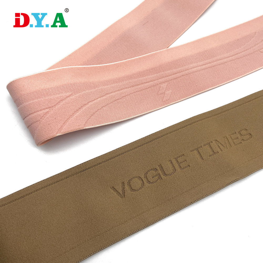 6cm外露裤腰橡筋带彩色锦纶侧边开口松紧带高弹力双面绒单面包边