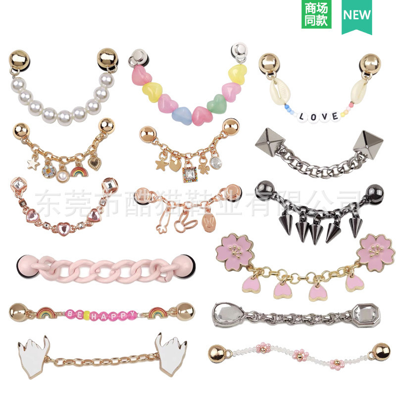 New Cave Shoes Decorative Buckle Accessories Metal Chain Shoes Flower Shoe Buckle Garden Shoes Upper Hardware Accessories Shoes Accessories