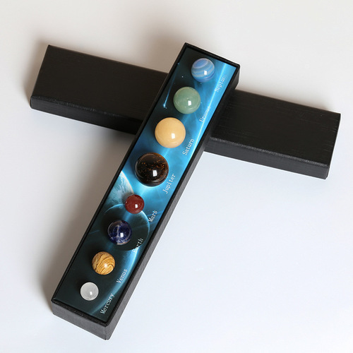 Jingdian Jewelry Eight Planets in the Solar System Crystal Ornaments Agate Jade Gift Box Planet Science Gift Wholesale