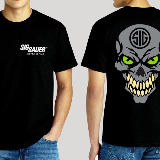 Sig Skull T-Shirt Gildan 6.1 oz Heavyweight S m L Cross-Border Trendy Brand