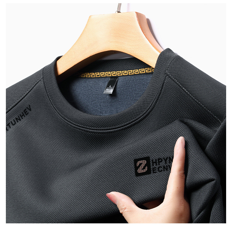 Herren Langarmshirt Rundhals Langarm Pullover Für Männer_voghion.com
