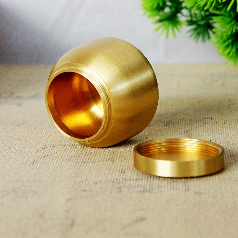 Brass Powder Box Sealed Powder Can Antique Powder Bottle Small Tea Can Mini Moisture-Proof Portable Tea Storage Can