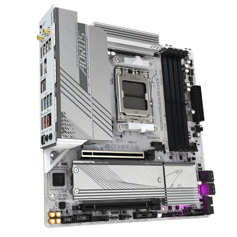 Gigabyte B650M AORUS ELITE AX Ice Carving — материнская плата DDR5 для AM5, совместима с 7600/7800X3D