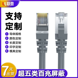 定制超五类网线单屏蔽国标 成品跳线CAT5e双绞无氧铜线8芯5米10米