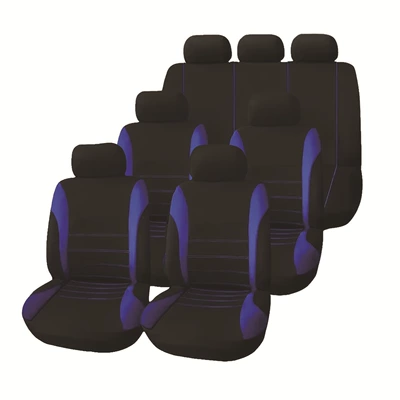 Double Line, Universal seat cover - blue-9-piece-set-5-seats