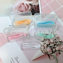 批发新款糖果色隐形眼镜盒配件伴侣盒一体夹子镊子吸棒套装