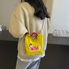 夏の新しい刺繍かわいいショルダークロスボディバッグインスタイル環境に優しいショッピングバッグ遊び心のあるガーリーハート携帯電話ショルダーバッグ
