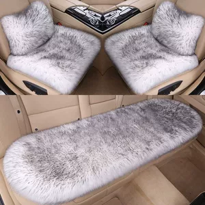 New Car Cushion Winter Non-backrest Wool Cushion Winter Long Wool Cushion Women's Single-piece Wool Cushion Three-piece Set