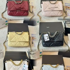 香奶奶19 黑金羊皮包包南台箱包工厂菱格翻盖链条单肩斜挎女士包