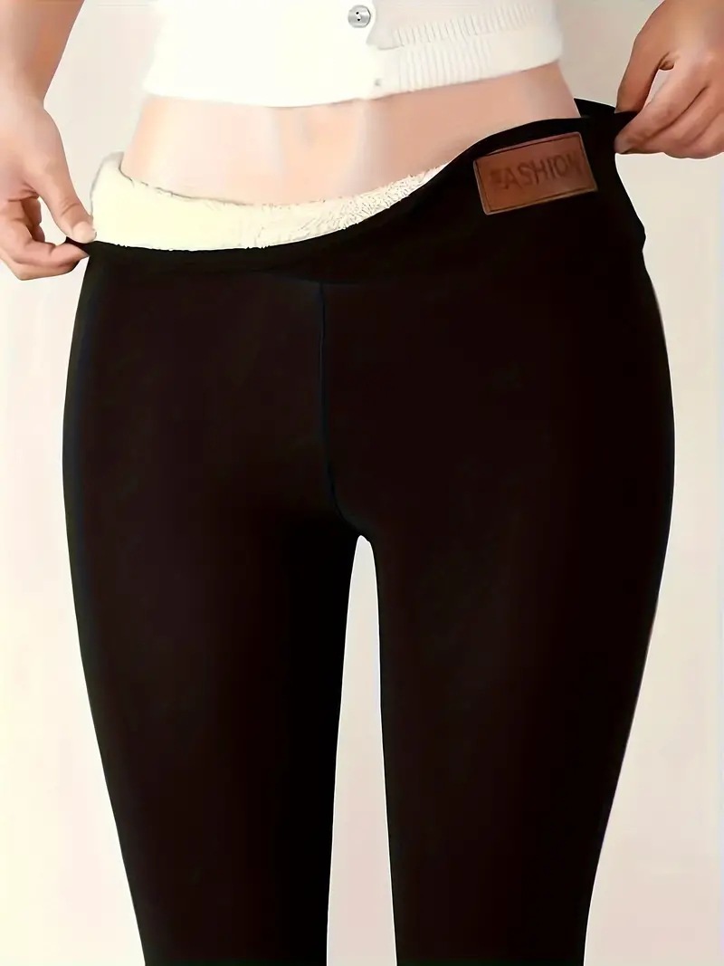 Abbigliamento donna leggings in pelle di agnello con bordo in velluto leggero collant da donna pantaloni caldi_voghion.com