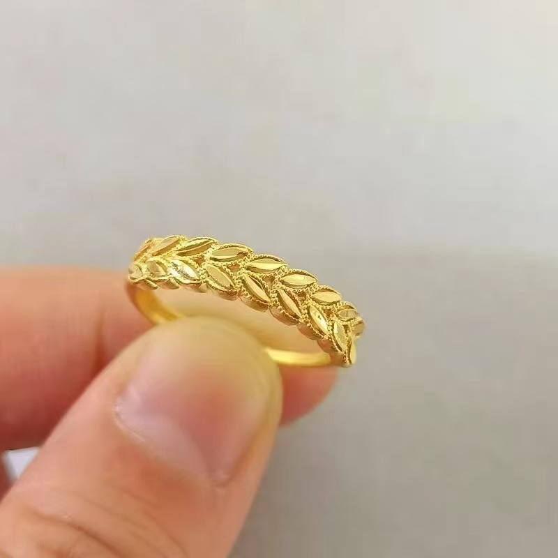 高模造金メッキハートトゥハートレディースリングサンドゴールド星空光沢オープンカップルリングライブブロードキャストリトルフォーチュンリング|undefined