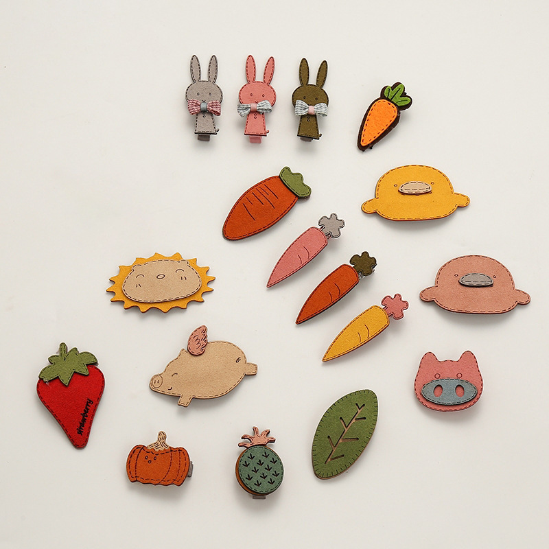 Horquilla peluda de las mujeres sombreros de estilo coreano lindo tejido de horquilla de pato amarillo flequillos clip pequeño lado otoño e invierno accesorios para el cabello mujeres