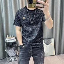广东广州十三行男装短袖t恤夏季速干冰丝体桖宽松杭州四季青男装