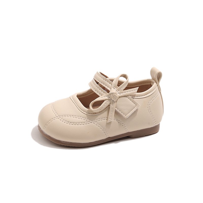 Herbstliche Prinzessinnenschuhe im neuen Stil mit süßer Schleife – vielseitige und stylische Lederschuhe für kleine Mädchen._voghion.com