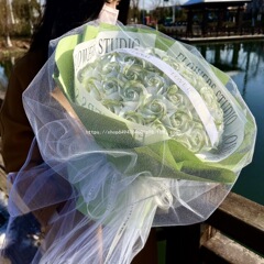 【メーカー卸売り】花束砕氷青いバラ石鹸永生花束バレンタインデープレゼント