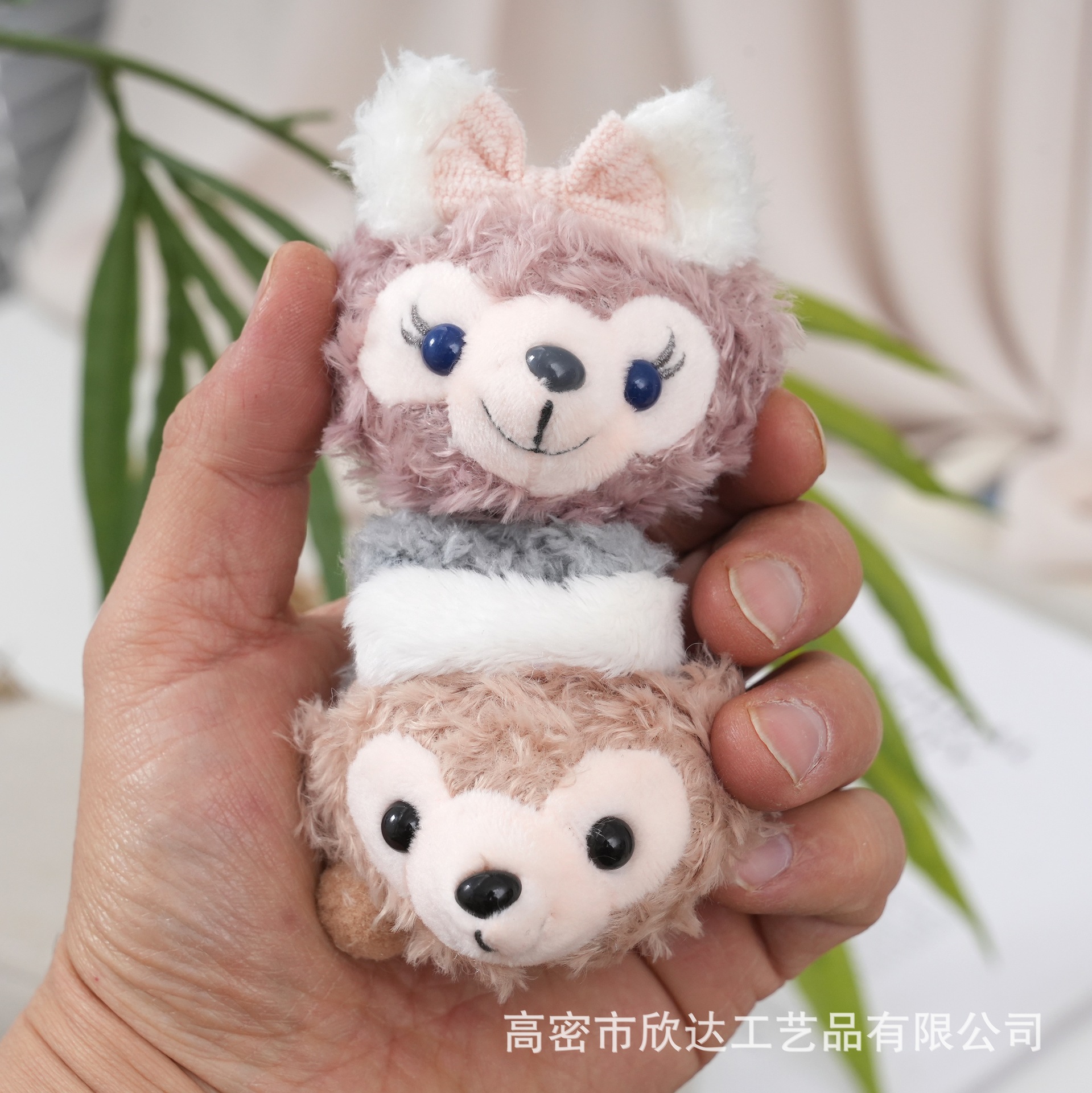 Cute plush toy with bow