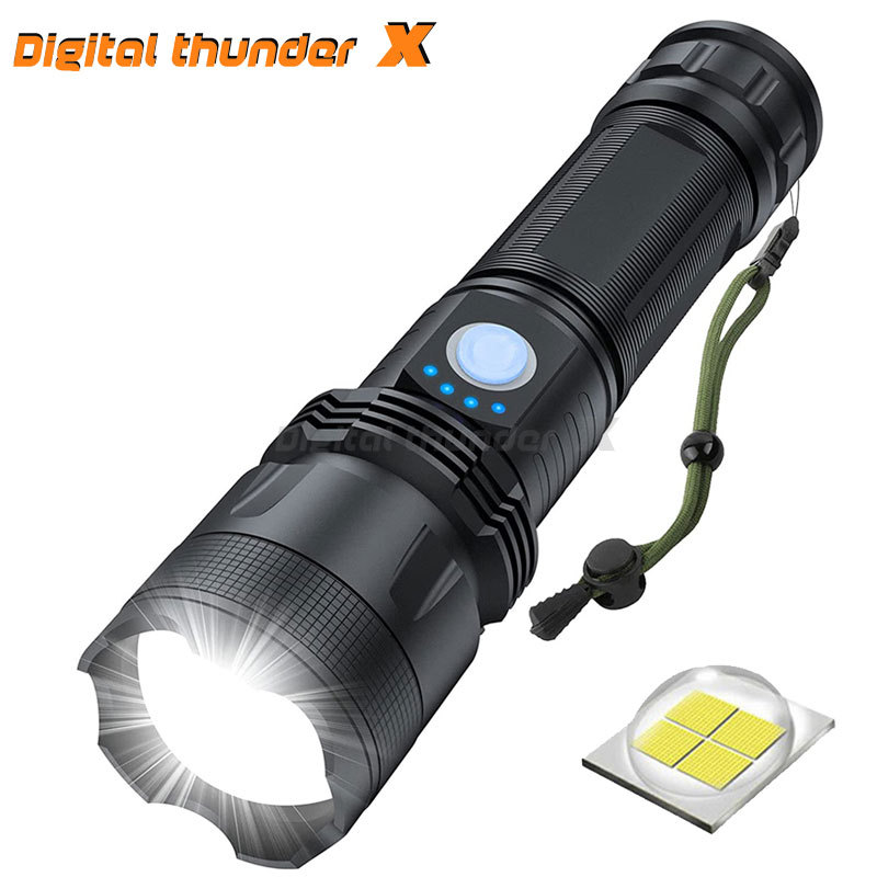 Nueva linterna LED transfronteriza al por mayor P50 zoom de largo alcance de emergencia multifunción linterna al aire libre