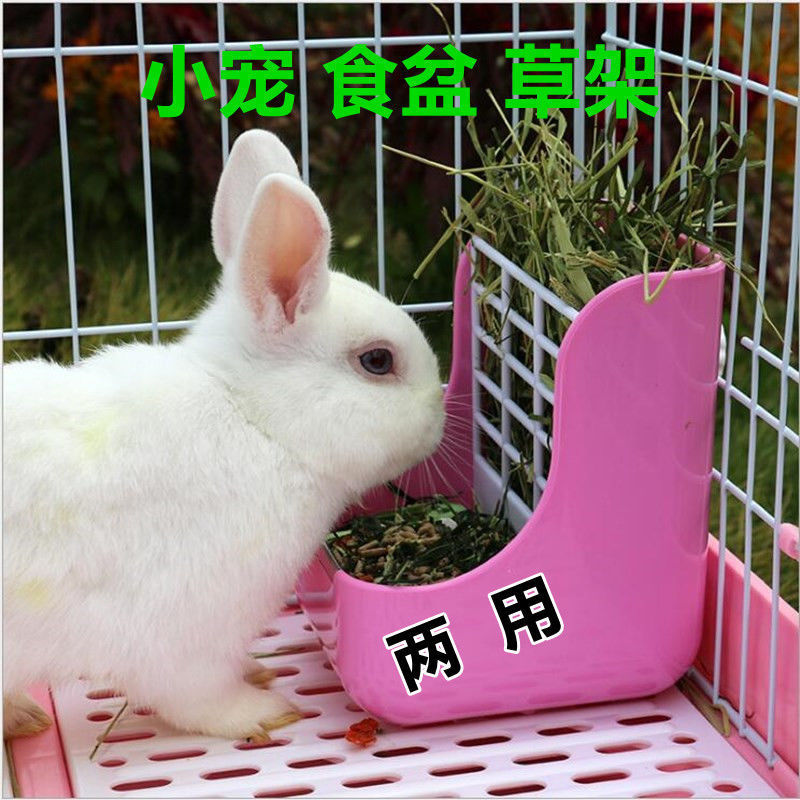 rabbit Grass frame Food trough Dishes Two-in-one The gift box fixed Food bowl Guinea pigs Totoro Supplies