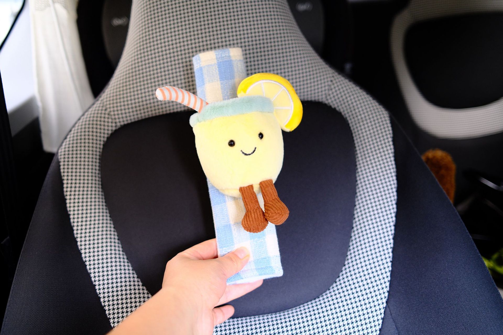 Fun Aruba Jc Same Style Lemon Soda Coconut Car Seat Belt Shoulder Cover Cute New Car Gift