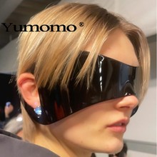 Yumomo2026连体眼镜挂耳朋克大框墨镜夸张赛博太阳镜男女款高级感