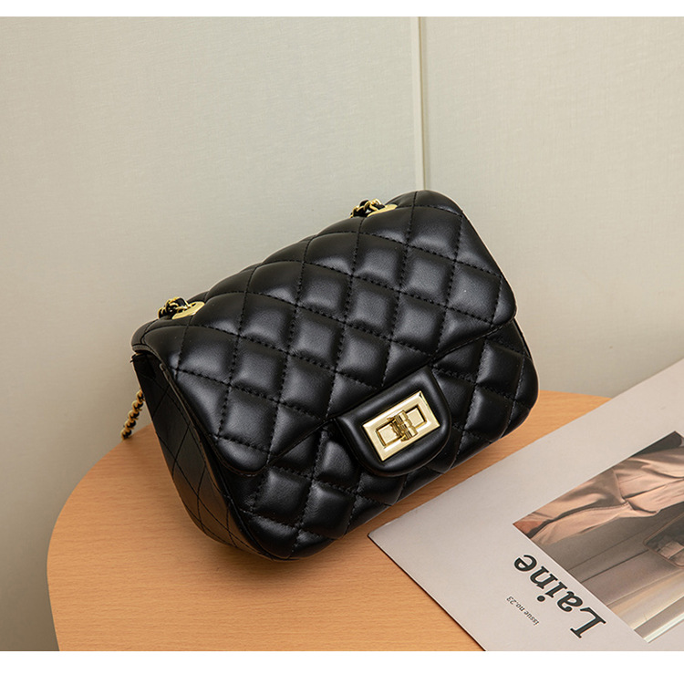 Sac Messenger 2023 été nouveau sac à chaîne en cuir diamant sac à bandoulière élégant et polyvalent sac pour femmes haut de gamme_voghion.com