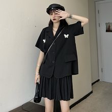 胖MM显瘦赫本风黑色半身裙子2024年夏季新款大码女装洋气两件套装