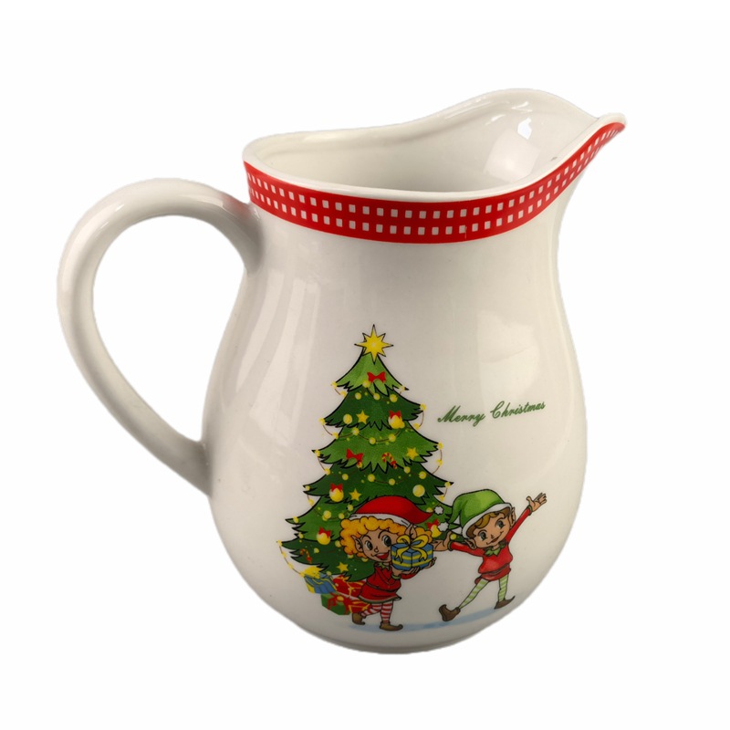 Navidad cerámica creativa barba serie de tazas de leche de leche de vacaciones de nubes blancas artículos de tierra modernos simples puros hechos a mano