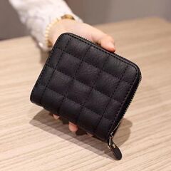 新しい財布の女性の韓国版のシンプルなミニ格子の財布の高校生の復古の短い金の小銭入れのカードのカバンの多いカードの位置