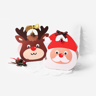 Cute portable Christmas packaging gift box wholesale elk candy creative packaging cartoon gift box Christmas in stock