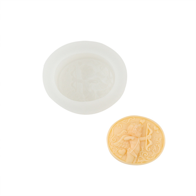 Molde de jabón hecho a mano Cupido amor flecha jabón molde de silicona casero aceite esencial jabón yeso herramienta para hornear