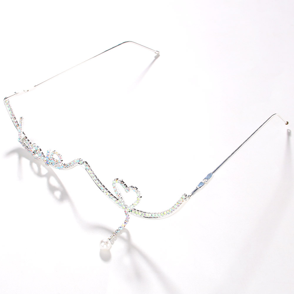 AliExpress Venta caliente rhinestone gafas Marco europeo y americano personalizado cartas cara joyería brillante accesorios ojo marco