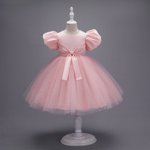 Girls' Party Dresses Princess Skirts New Fashionable Puffy Sleeve Puffy Skirt Flower Girl Wedding Dresses Girls' Piano Performance Dresses 