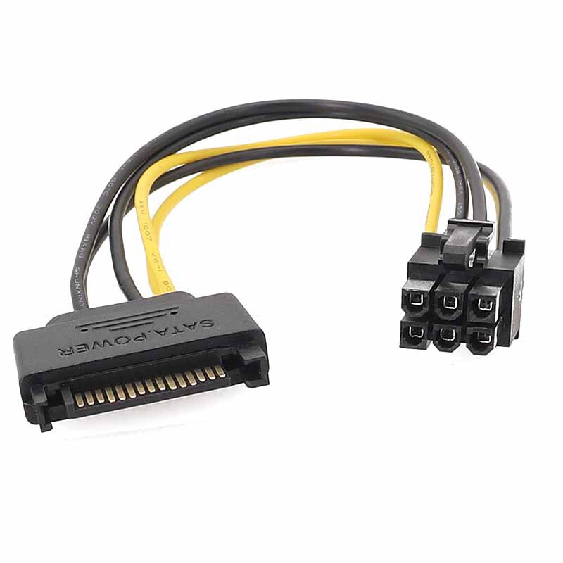 SATA15pin to 6pin graphics card power cord power supply line full pin 18AWG all copper