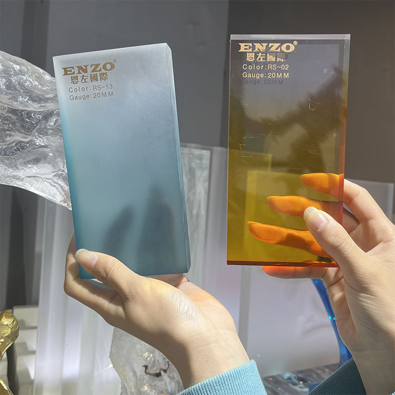 炫彩渐变色亚克力切割板材商场建筑家装高透光亚克力pmma厚板