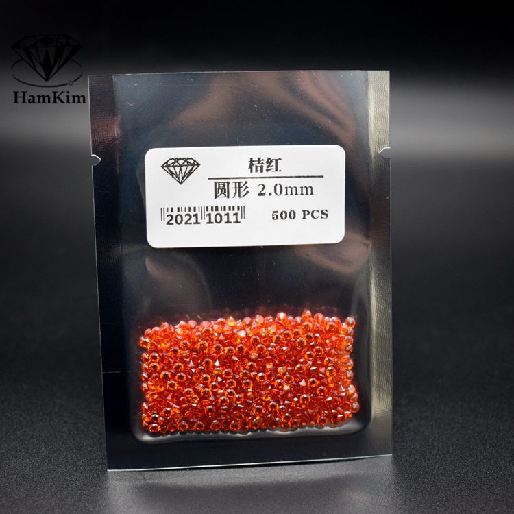 圆形 桔红小钻