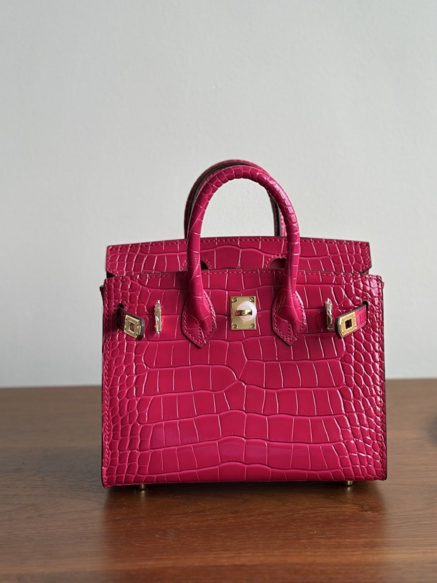 Hermès Birkin 20 sm Timsah Naxışlı Dəri Qadın Çantası