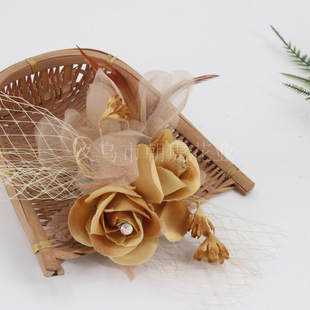 2025 Women's Handmade Mesh Headdress Performance Corsage Clothing Flower Versatile European and American Export Colors All 1254