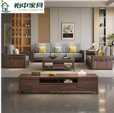 黑胡桃实木沙发组合冬夏两用储物贵妃别墅家用大小户型客厅家具